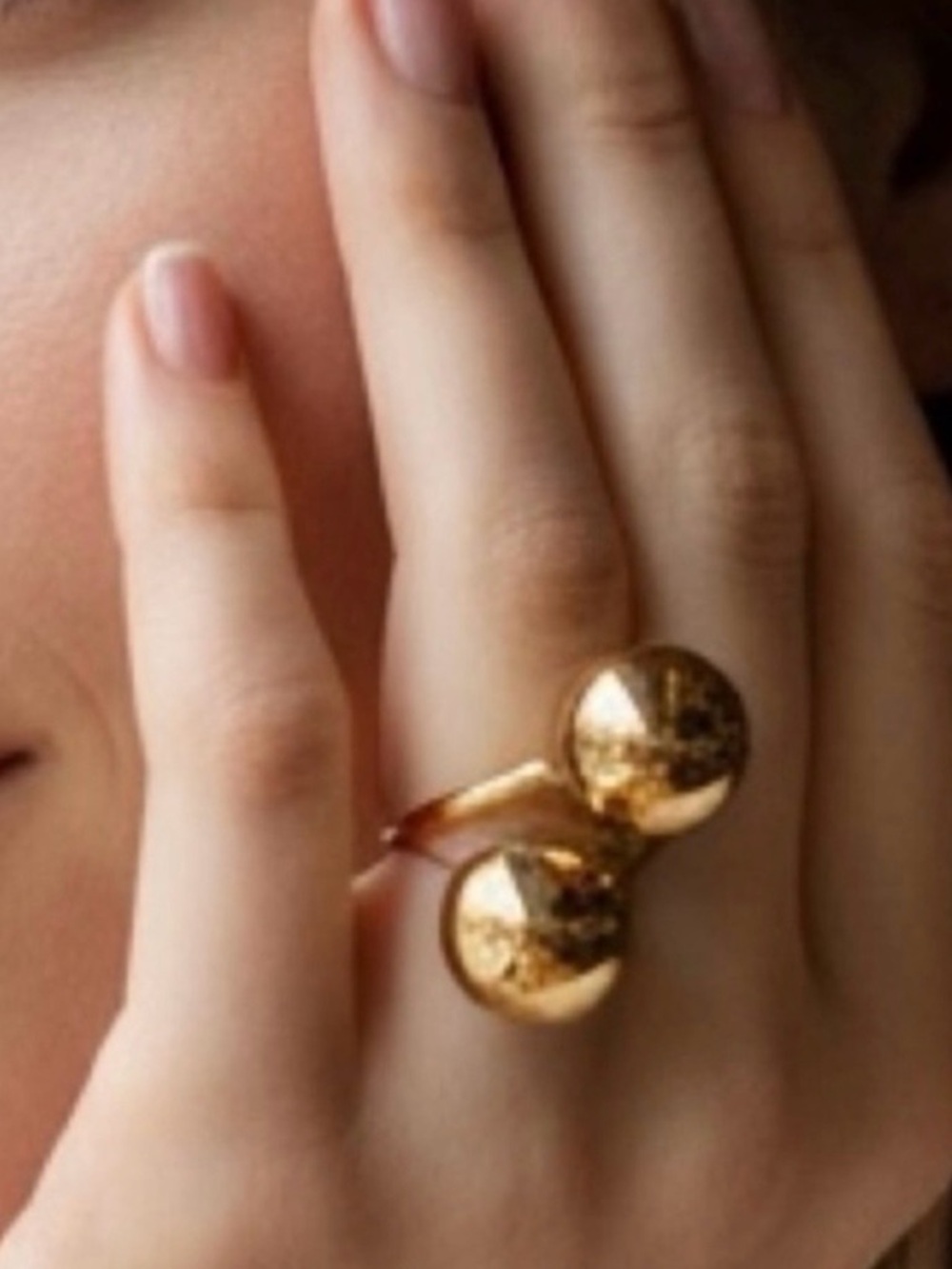 Sheila Fajl Gold Double Sphere Ring